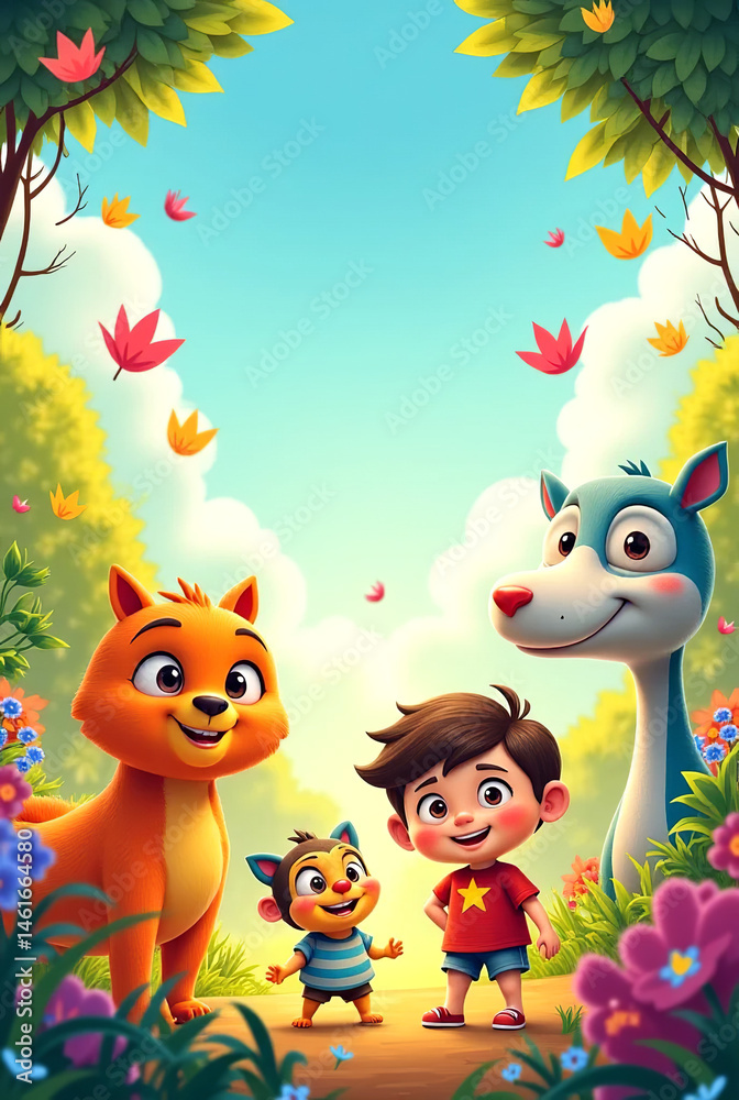 Obraz premium children in the forest
