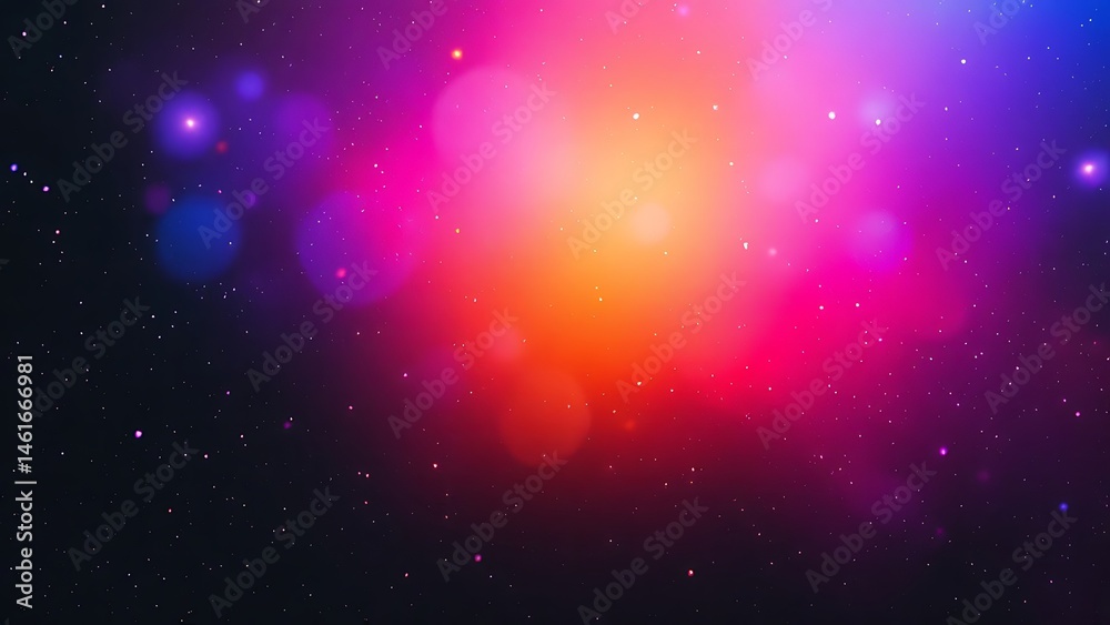Fototapeta premium Abstract cosmic background with vibrant colors and bokeh.
