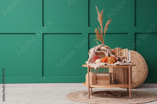 Coffee table with autumn de...