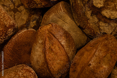 Close-up of rustic loaves, ...