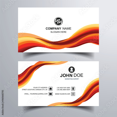 Beautiful modern wave business card design
