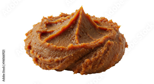 Pile of Red Miso Paste Isolated on White | Fermented Soybean Food Ingredient for Asian Cuisine and Healthy Cooking