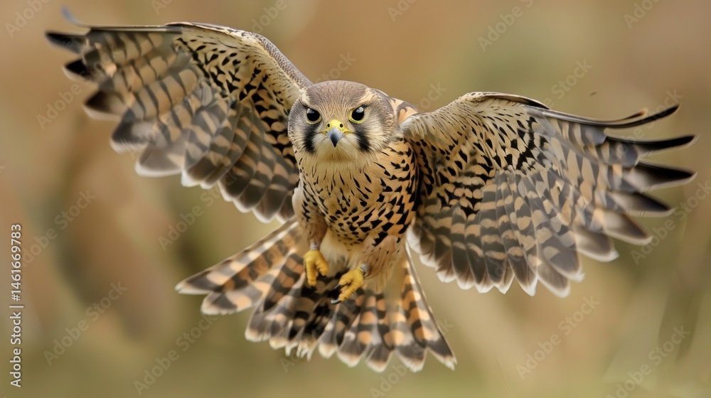 Fototapeta premium A kestrel hovering in the air.