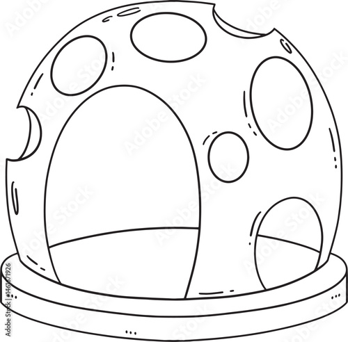 Playground Dome Isolated Coloring Page for Kids