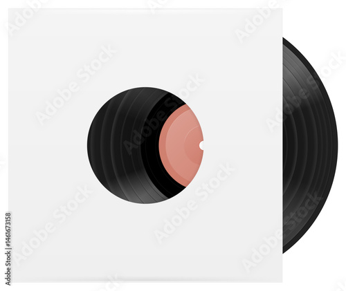  Vinyl LP in sleeve. Vector illustration.