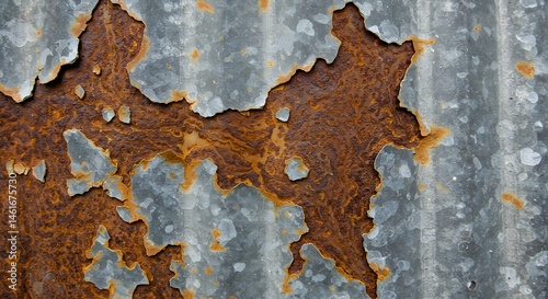 Rusting Metal Surface Showing Aged Texture and Peeling Material