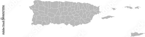 Puerto Rico & US Virgin Islands – vector map with county boundaries (Lambert conformal conic projection, PPT-compatible & fully editable)