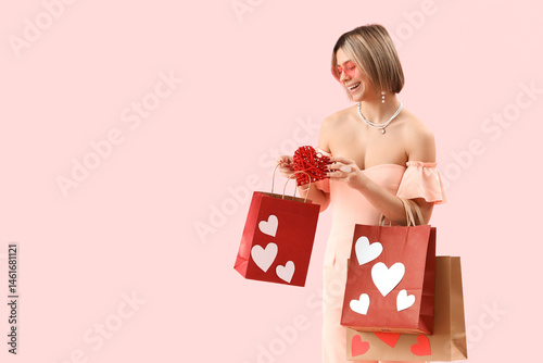 Beautiful woman with heart ...