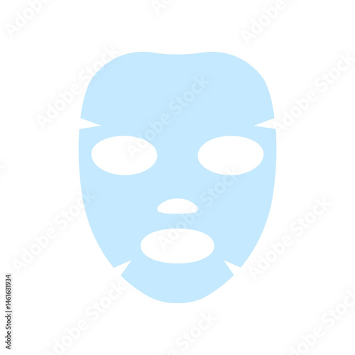Cosmetic mask sheet for face care. Facial mask template. Procedure in cosmetology, health care. Vector illustration