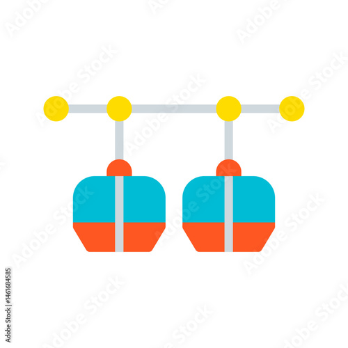 Cable Car Ride icon vector image. Suitable for mobile apps, web apps and print media.