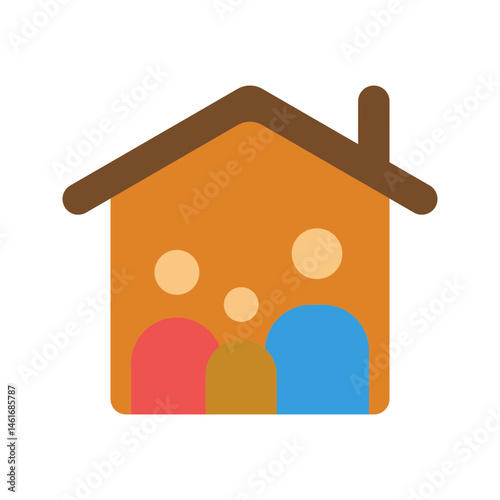 Family Home icon vector image. Suitable for mobile apps, web apps and print media.