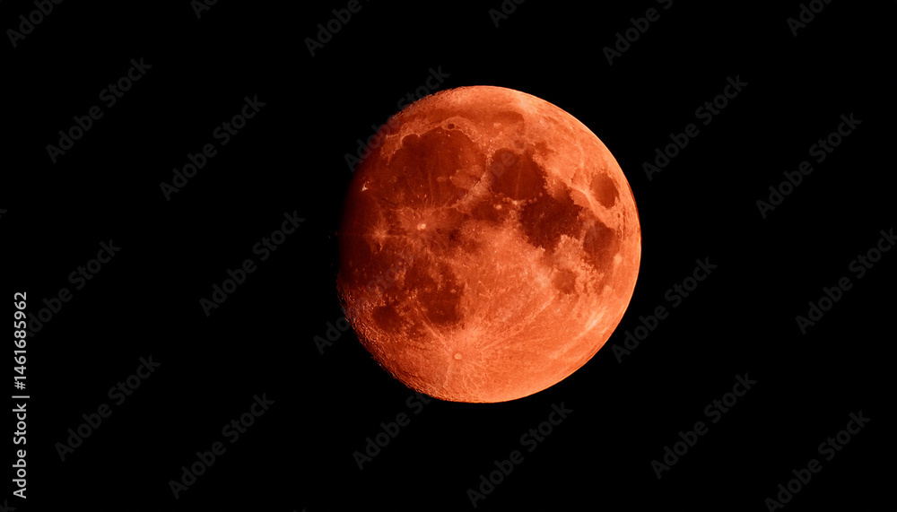 Fototapeta premium red moon isolated with background