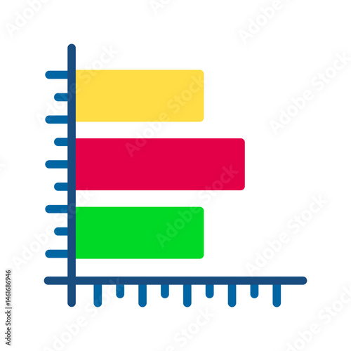 Horizontal Bar Graph icon vector image. Suitable for mobile apps, web apps and print media.