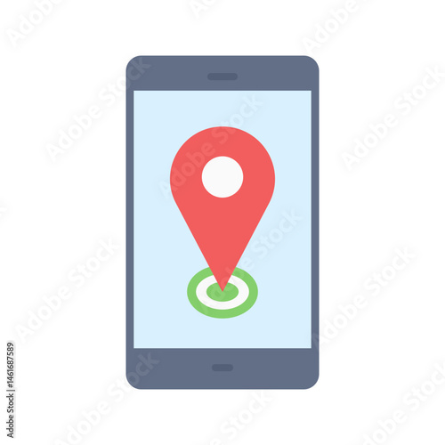 Locate on Mobile icon vector image. Suitable for mobile apps, web apps and print media.