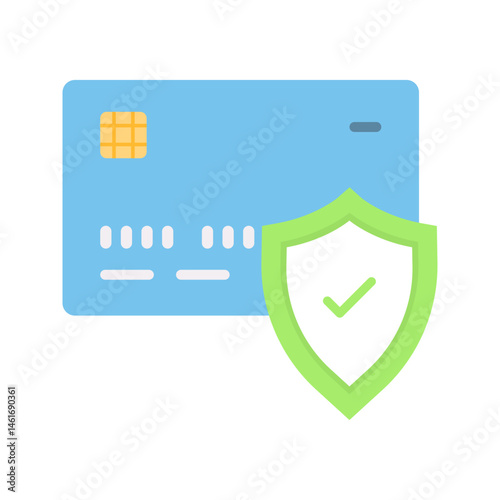 Protected Card icon vector image. Suitable for mobile apps, web apps and print media.