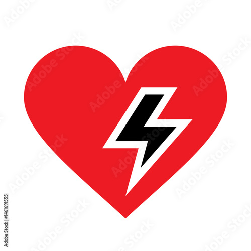 Heart attack icon. Myocardial infarction sign. Cardiovascular disease symbol.