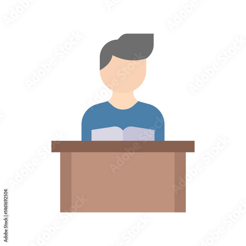 Study Desk II icon vector image. Suitable for mobile apps, web apps and print media.