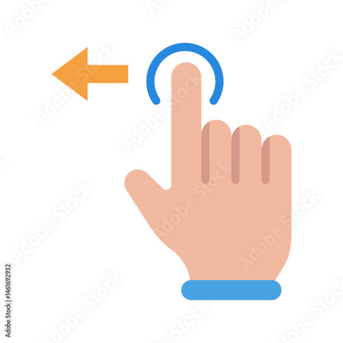 Tap and Move Left icon vector image. Suitable for mobile apps, web apps and print media.