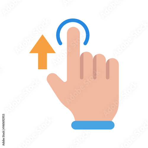 Tap and Move Up icon vector image. Suitable for mobile apps, web apps and print media.