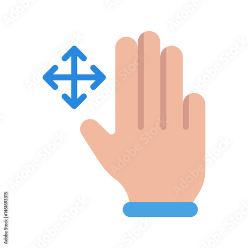 Three Fingers Move icon vector image. Suitable for mobile apps, web apps and print media.
