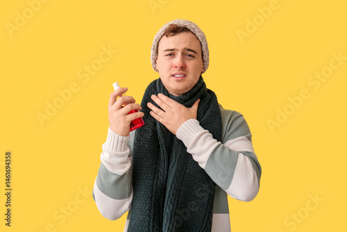 Ill young man with sore thr...