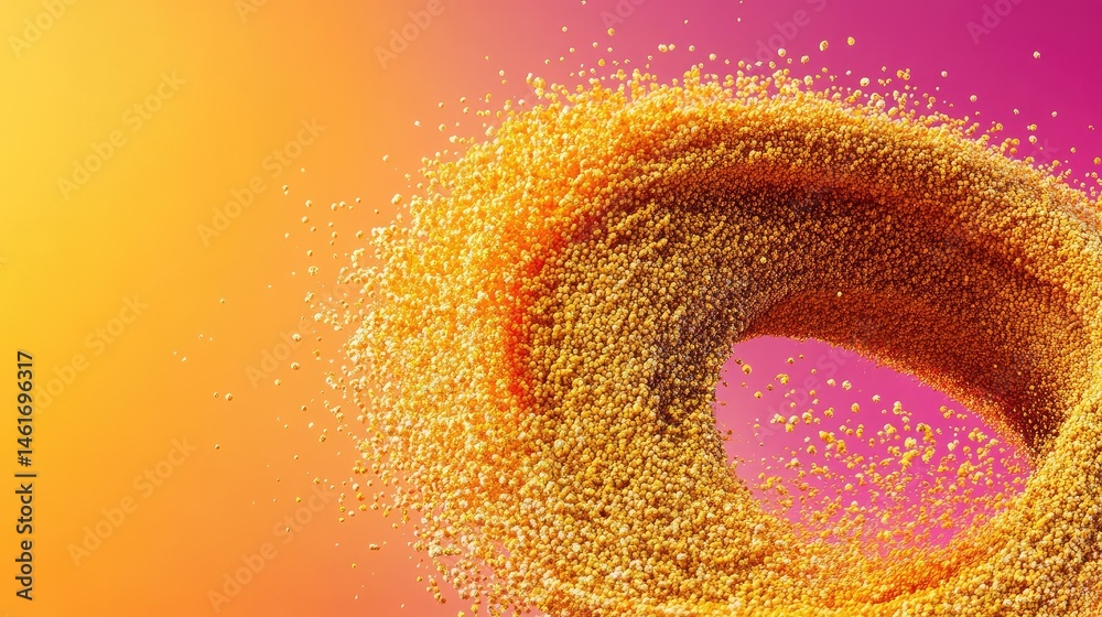 custom made wallpaper toronto digitalSwirling turmeric particles in motion on a gradient orange-to-pink background with subtle shadows and motion trails