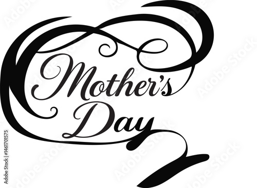 Mother's Day Typography: A stylized graphic of 'Mother's Day', capturing the essence of love, gratitude, and maternal celebration, suitable for various applications.