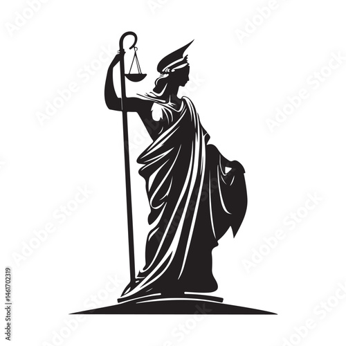 A statue of the Greek goddess of justice Themis  image vector isolated on white background. 