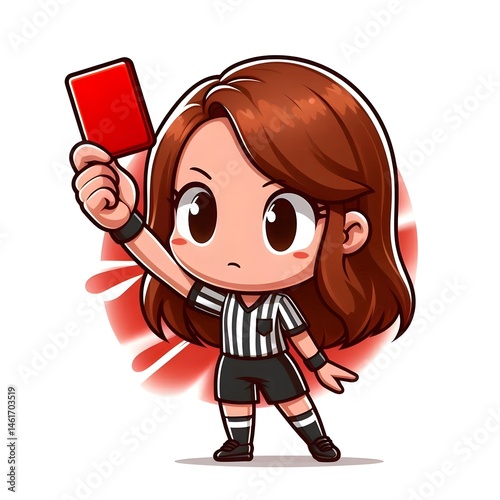 Funny cartoon a red card is shown by a referee tarjeta roja 