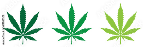 Marijuana leaf silhouette, Marijuana cannabis hemp leaf vector icon isolated on a white background