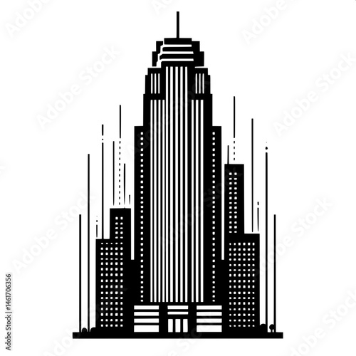 Black and White SVG of a Skyscraper Silhouette