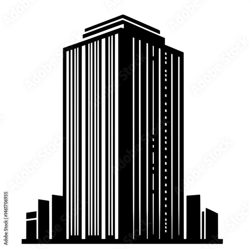 Black and White SVG of a Skyscraper Silhouette