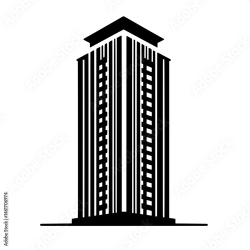 Black and White SVG of a Skyscraper Silhouette
