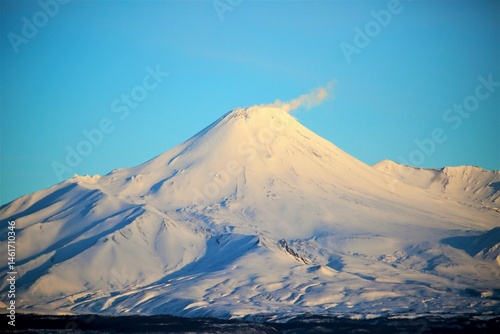 Avacha volcano smokes in Kamchatka