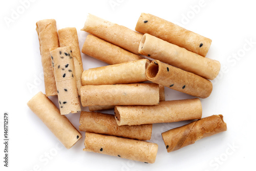 Thai snack, crispy coconut rolls