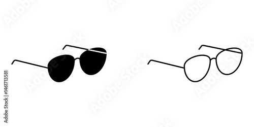 Glasses icon on white background