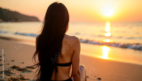 Obraz na płótnie Frau am Strand w salonie