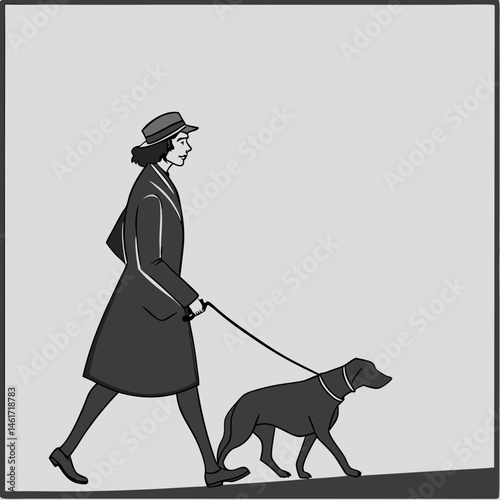 A spy lady with a dog