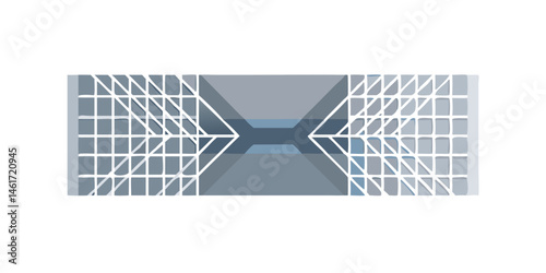 Futuristic digital tunnel in abstract grid layout