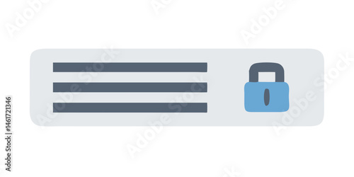 Secure tech panel with padlock and black horizontal bars