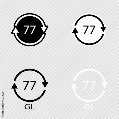 Copper Coated Glass Recycling Code 77 GL Set.
