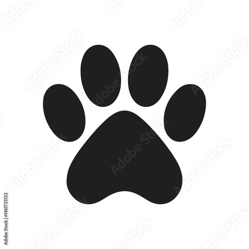 Cat paw print. Animal paw print vector icon