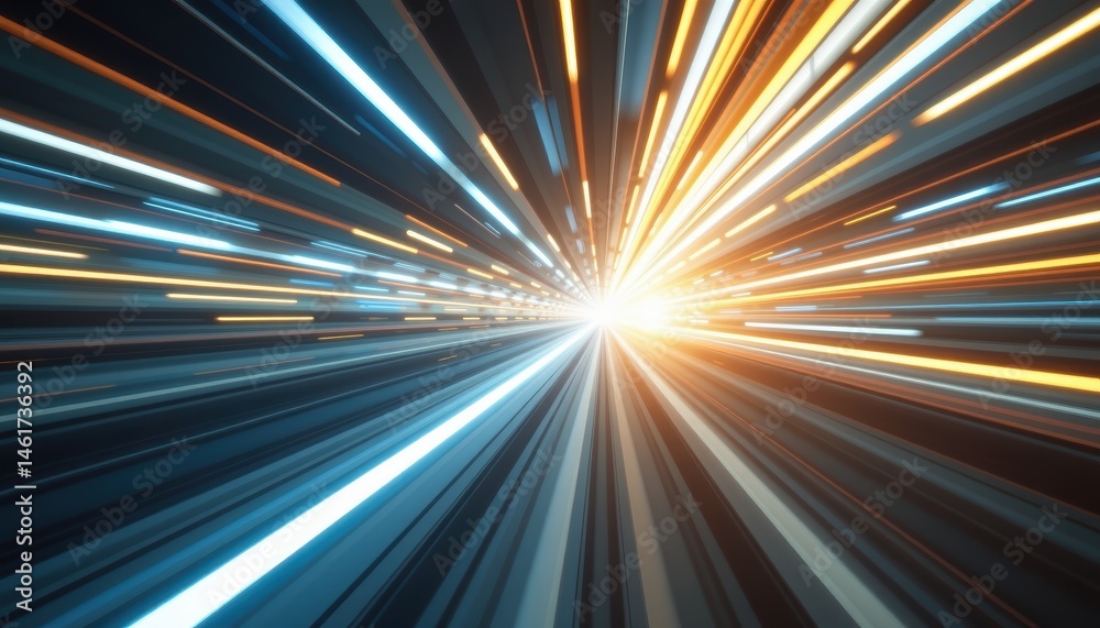 Vibrant Abstract Light Trails Creating a Sense of Dynamic Speed and Energy