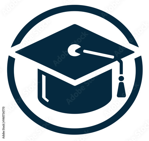 Vector graduation cap icon symbolizing education and achievement 