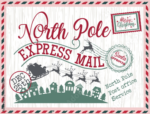 New 2026 Christmas design express mail envelope stamp