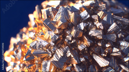 Exploring metallic crystals laboratory macro photography scientific environment close-up view mineralogy concept