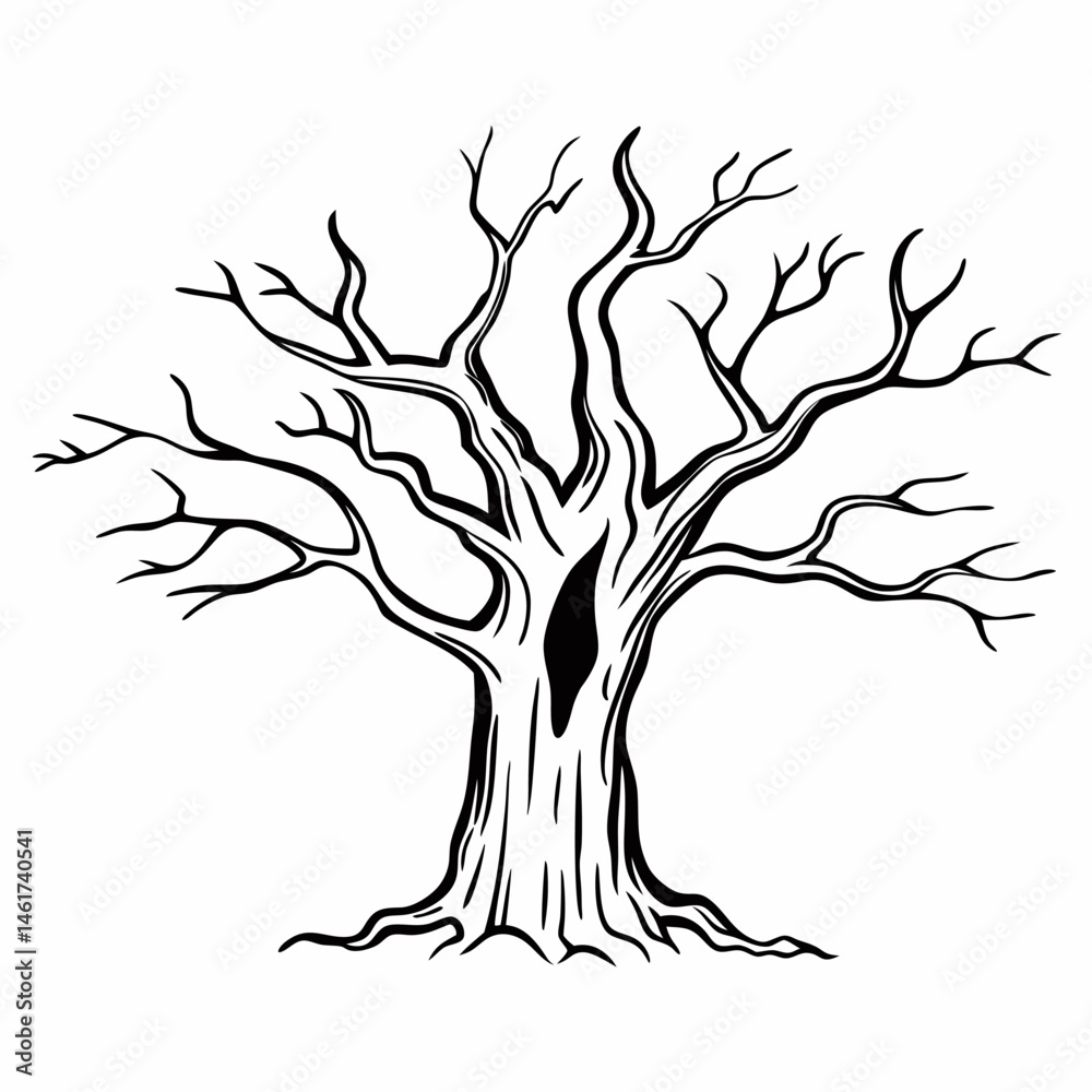 Obraz premium tree silhouette vector design on white, Eps file. 
