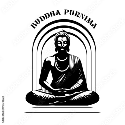 Calm and holy Buddha in vector art.eps