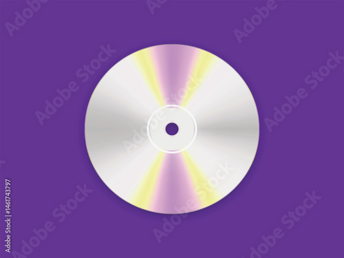 compact disc isolated on purple background
