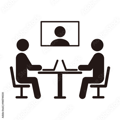 リモート会議のピクトグラムアイコン